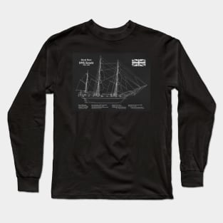 Charles Darwin HMS Beagle Tall Ship - PD Long Sleeve T-Shirt